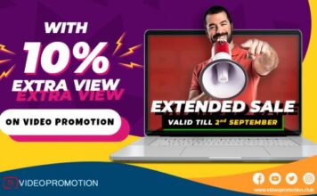 Video Promotion Club Extended Sale with 10% Extra Views on YouTube Video Promotion Services Till 2nd Sept.