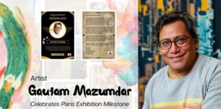 Mumbai Artist Gautam Mazumdar Celebrates Paris Exhibition Milestone at Galerie M.