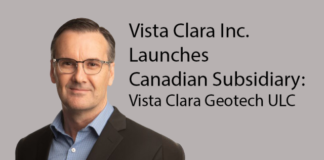 Vista Clara Inc. Launches Canadian Subsidiary: Vista Clara Geotech ULC