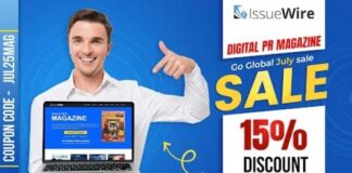 Enjoy a Flat 15% Off on Online PR Magazine in the Go Global July Sale with IssueWire
