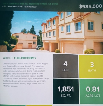 For Sale by Owner! 438 S. Garfield Ave., Monterey Park CA ! Get the Best Home near LA,  Just Listed Property Up for Sale