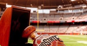 Ohio State Buckeyes Go Bucks Whiskey Bottle is newly released on Vitestyle