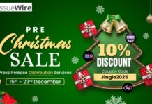 Get A 10% Off on Press Release Distribution from IssueWire This Christmas