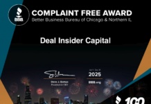 Deal Insider Capital Receives BBB Complaint Free Award for 2025
