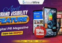 Get 15% Flat Discount On Online PR Magazine from IssueWire for the April Brand Visibility Feature Sale